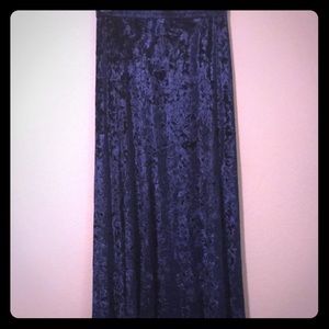Deep Blue Velvet Maxi Skirt